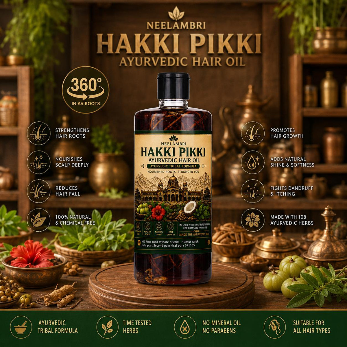 Adivasi Neelambari Herbal Hair Oil (For Hair fall and Regrowth)
